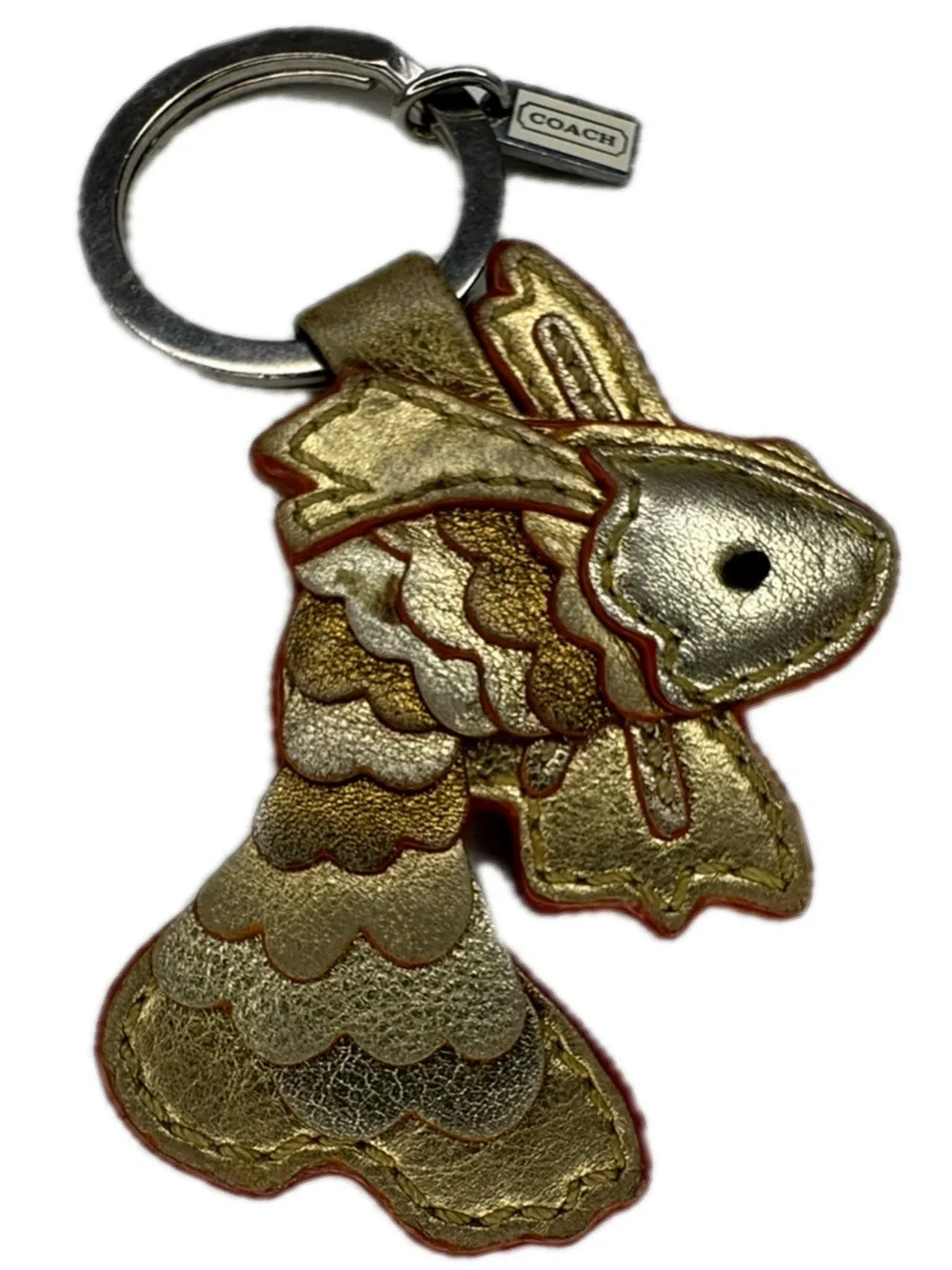Coach Gold Koi Metallic Fish Key Fob Charm